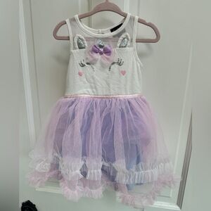 Lilt 2T White Multicolored Girls Unicorn Tutu Short Sleeve Dress